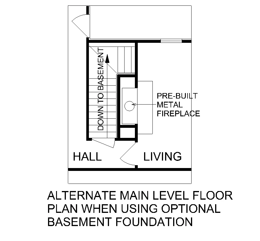 Main Level Stair Location with optional basement